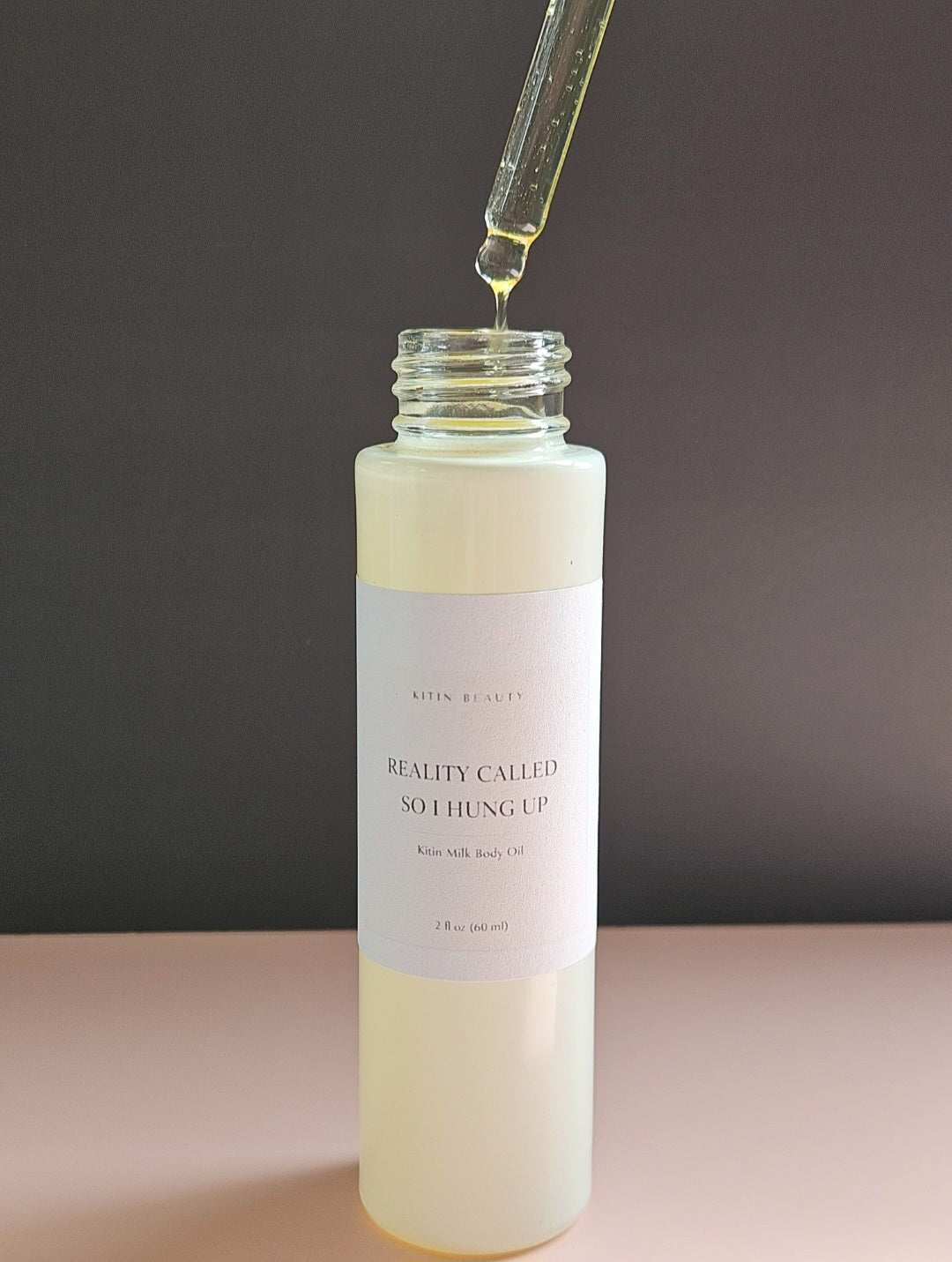 Kitin Milk Body Oil – Reality Called So I Hung Up | Smells Like: Pink Marshmallow Vanilla Cream Soft Sugar | Vibe: Soft Sweet  Doesn’t Answer to Anyone