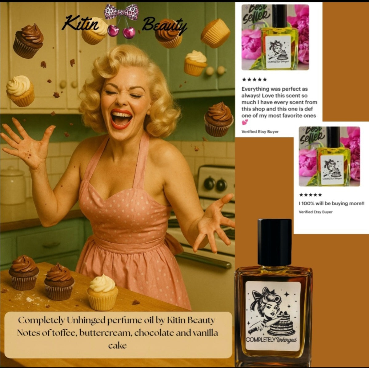 Completely Unhinged – Perfume Oil | Smells Like: Rich Buttercream Toffee Chocolate Cake Vanilla | Vibe: Unpredictable Addictive A Little Too Much (in the best way)