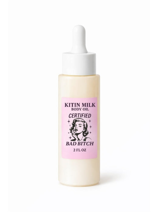 Kitin Milk Body Oil – Certified Bad Bitch | Smells Like: Pear Lychee, Gardenia Vanilla Amber | Vibe: Confident  Addictive That Girl Energy