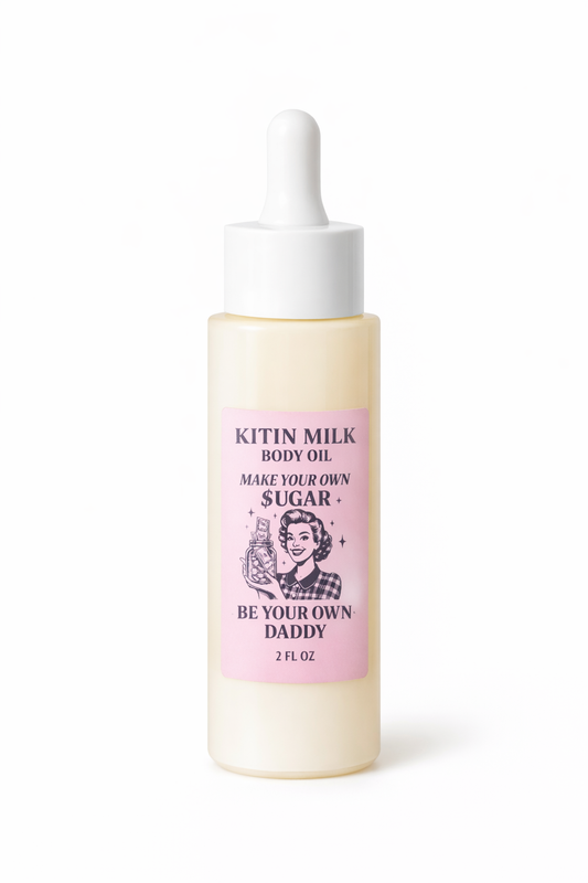 Kitin Milk Body Oil – Make Your Own Sugar Be Your Own Daddy | Smells Like: Rich Vanilla & Brown Sugar | Vibe: Rich Sweet Self-Made & Addictive